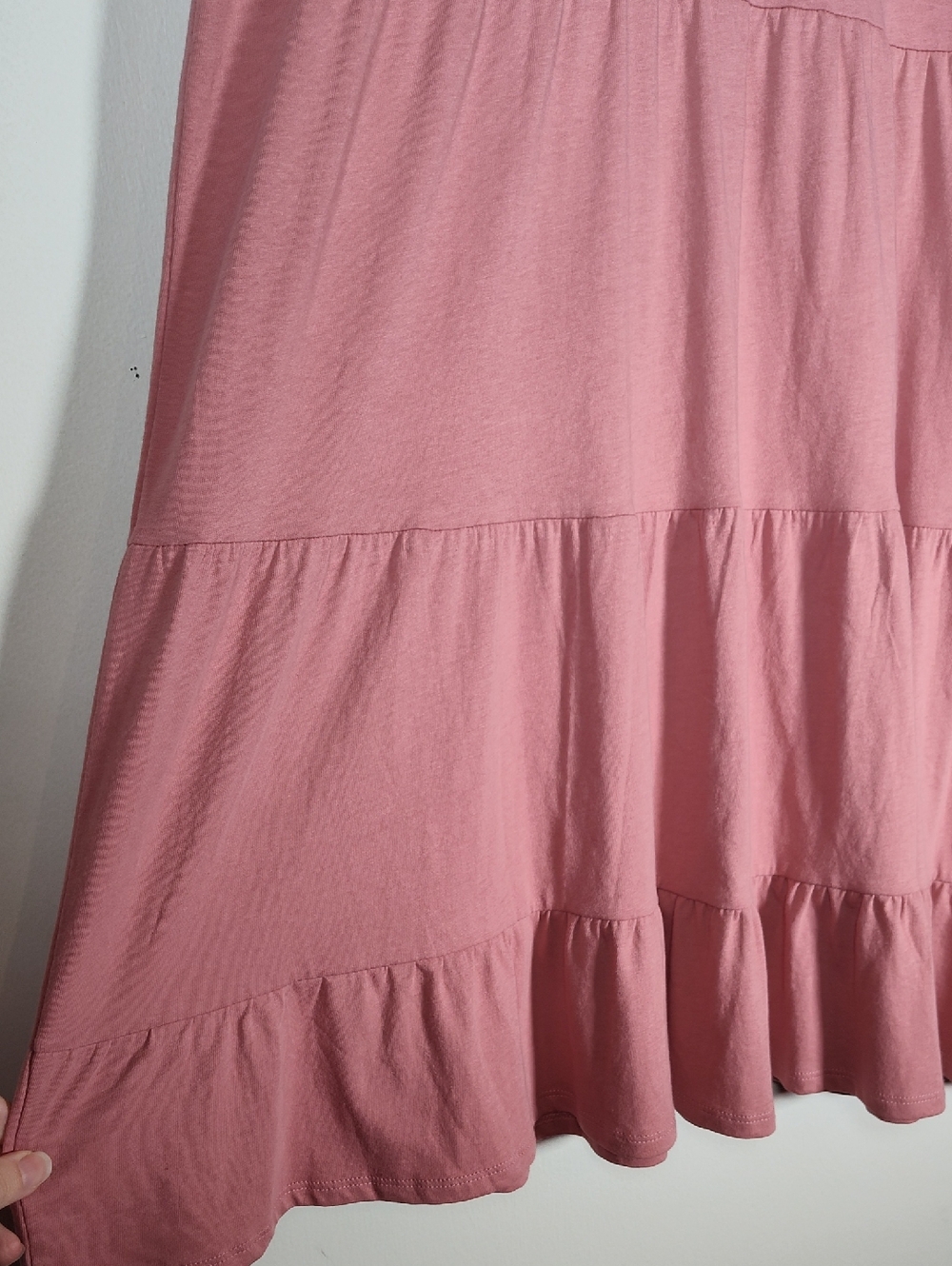 J. Crew Tiered dress in broken-in jersey pink babydoll mini M - Picture 6 of 10